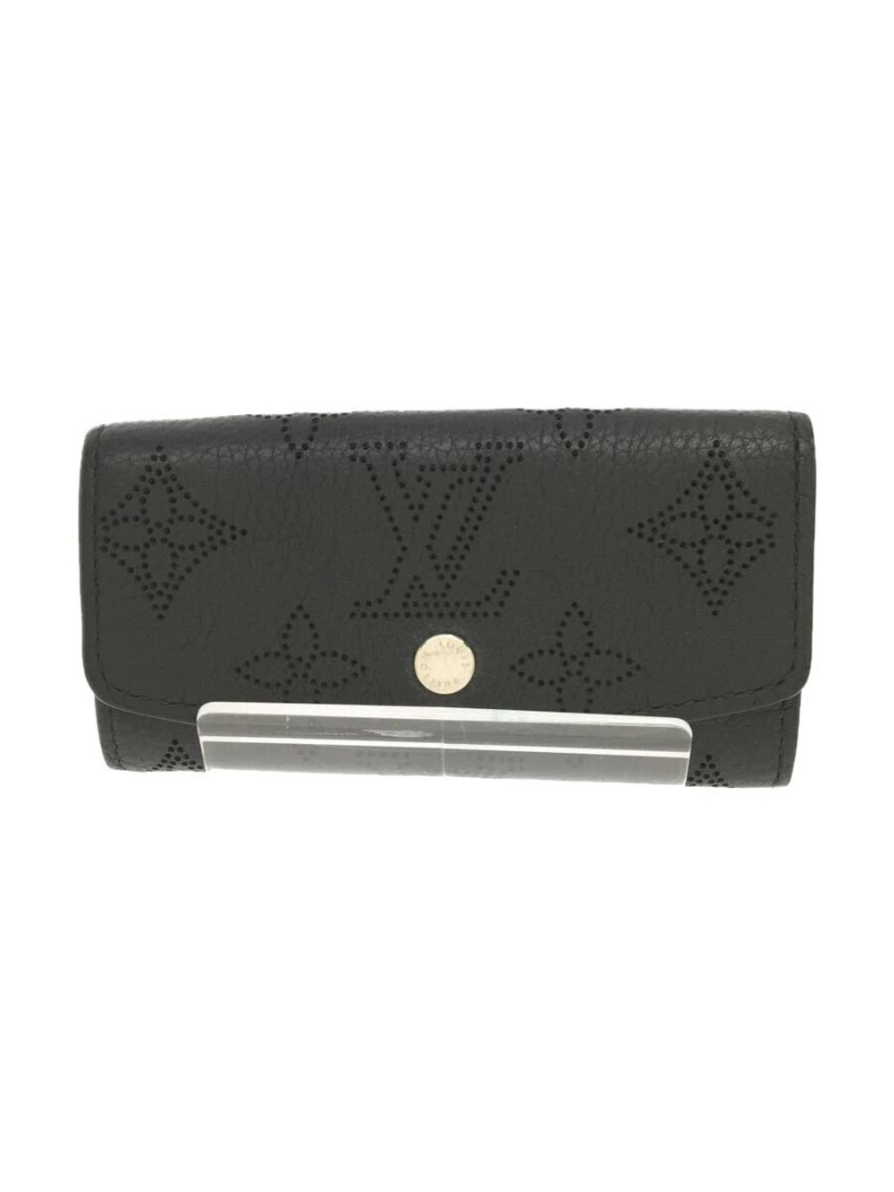 LOUIS VUITTON Key Case Wallet Leather Black
